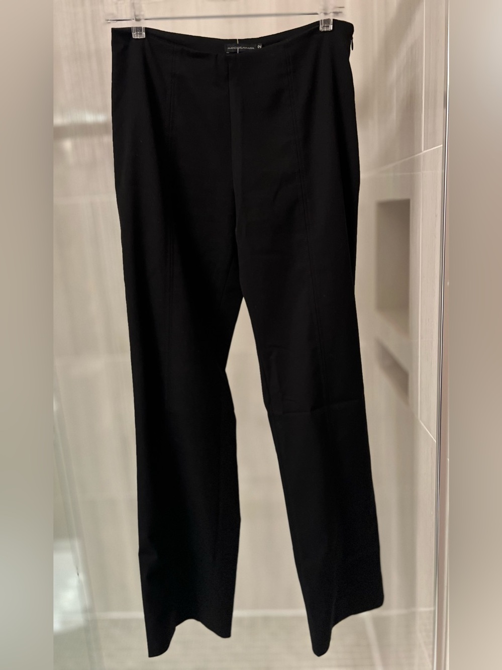MANDORLAMARA Italy Black Flat Front Side Zip Straight Leg Pants IT 42 US 6 / M